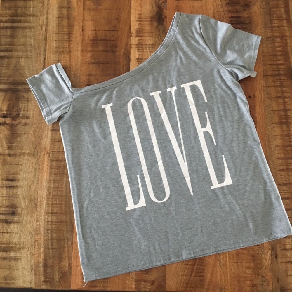 Baluoke Grey Off One Shoulder Top XL